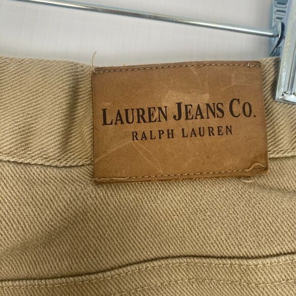 Vintage Lauren Jeans Co Ralph Lauren Womens Tan Bootcut Pants Size 16 Wide Leg - Picture 5 of 16